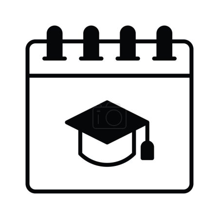 Illustration for Simple Graduation Date icon. The icon can be used for websites, print material and presentation - Royalty Free Image