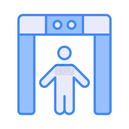 Illustration for Airport safety, security gates, checking hand baggage, and peoples checking - Royalty Free Image