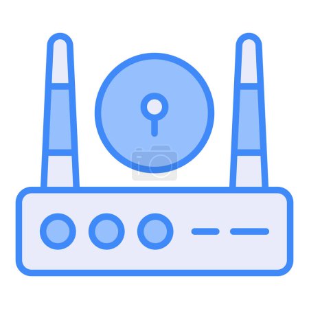Illustration for Modern icon vector of wifi router security, wifi signals with keyhole - Royalty Free Image