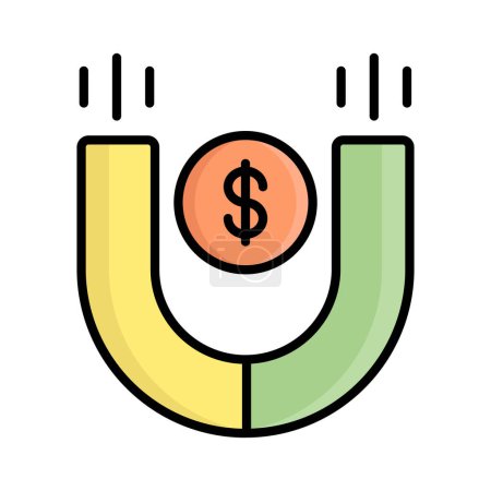 Illustration for Money magnet vector easy to use icon - Royalty Free Image