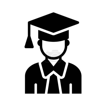 Une personne portant une casquette académique montrant l'icône concept de la graduation, vecteur prêt à l'emploi