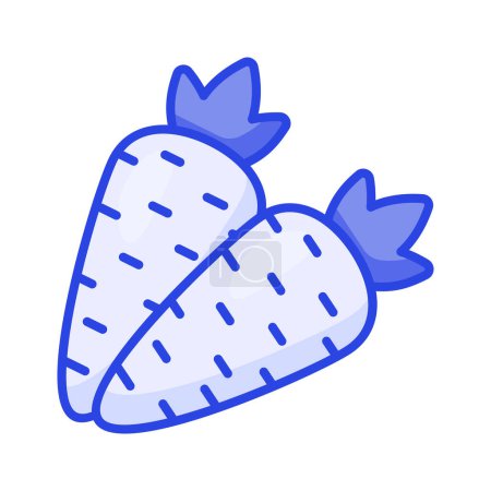 Illustration for Add a pop of farm fresh vibrancy to your designs with our Carrot Icon. Premium carrots Vector - Royalty Free Image