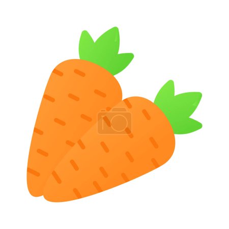 Illustration for Add a pop of farm fresh vibrancy to your designs with our Carrot Icon. Premium carrots Vector - Royalty Free Image