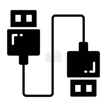Téléchargez les illustrations : Vecteur de style moderne de câble de données, icône de câble de données style modifiable. - en licence libre de droit