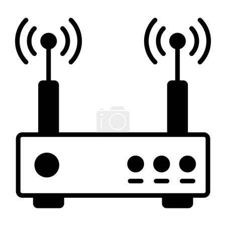 Illustration for Wifi router vector design, editable icon of wireless modem. - Royalty Free Image