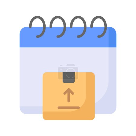 Illustration for Calendar with package denoting concept icon of parcel date, parcel schedule vector design - Royalty Free Image