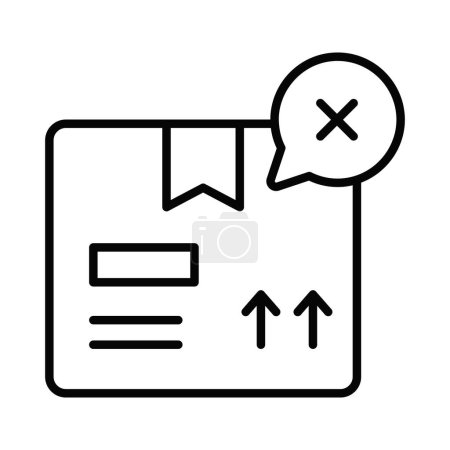 Ilustración de Parcela con signo cruzado que muestra el icono del concepto de pedido rechazado - Imagen libre de derechos