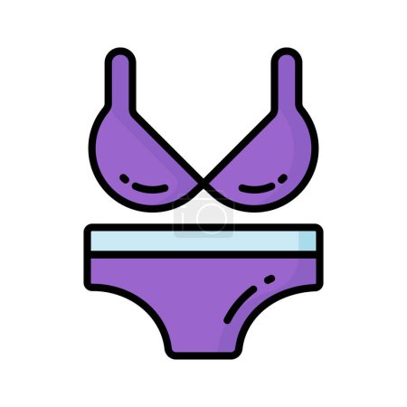 Téléchargez les illustrations : Attrapez cette icône étonnante de bikini, design vectoriel accessoire de plage - en licence libre de droit