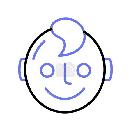 Ilustración de Mira este icono bellamente diseñado del bebé recién nacido, feliz bebé vector - Imagen libre de derechos