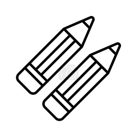 Illustration for A pair of Lead pencils vector in trendy design style, isolated on white background - Royalty Free Image