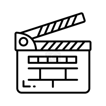 Movie clapper board, filmmaking device icon in modern style, ready to use vector