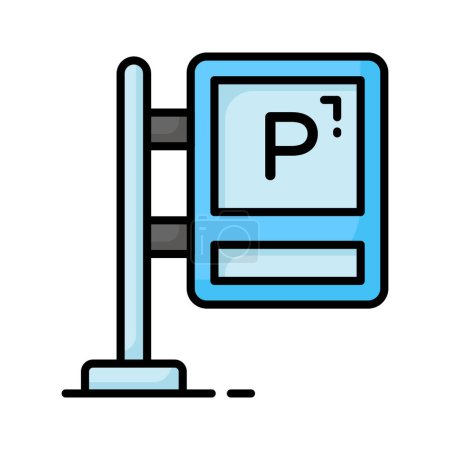 Illustration for Parking board vector icon isolated on white background - Royalty Free Image
