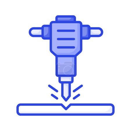Illustration for Jackhammer icon design, electric drilling constructional machine - Royalty Free Image