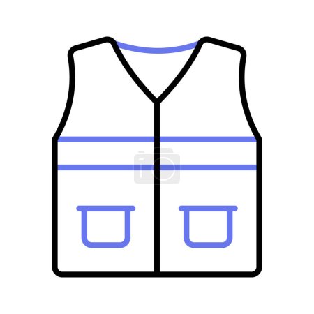 Téléchargez les illustrations : Une icône de la veste de sécurité dans un style moderne, veste de protection, gilet de construction - en licence libre de droit
