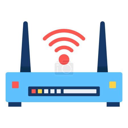 Illustration for Take a look at this visually appealing wifi router vector in flat style - Royalty Free Image
