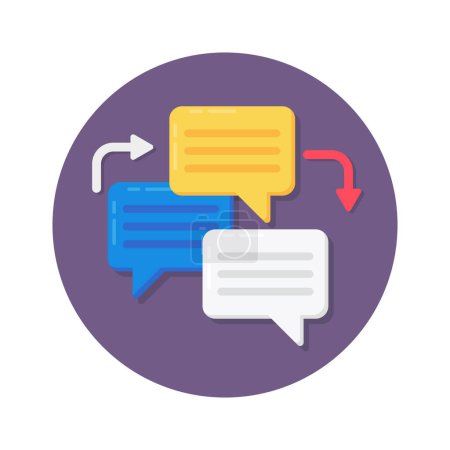 Illustration for Trendy icon of conversation in flat style, communication vector design - Royalty Free Image
