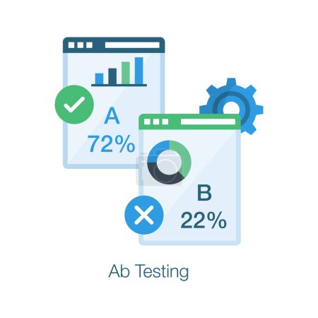 Illustration for A captivating flat concept icon of ab testing in editable style, ready for premium use - Royalty Free Image