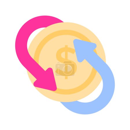 Agarra este icono plano cuidadosamente diseñado de flujo de dinero en estilo de moda