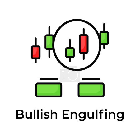 Creatively crafts stock market related icon, Bullish Engulfing vector design