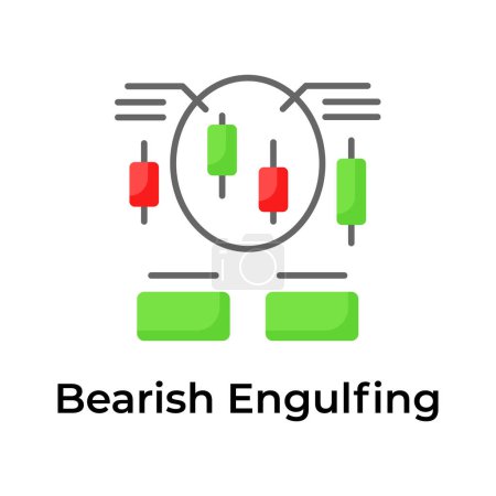 Creatively designed unique stock market related icon, Bearish Engulfing vector design