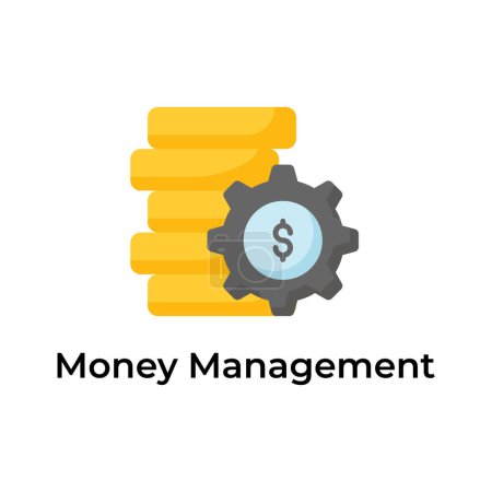 pile de pièces avec engrenage montrant icône concept de gestion de l'argent