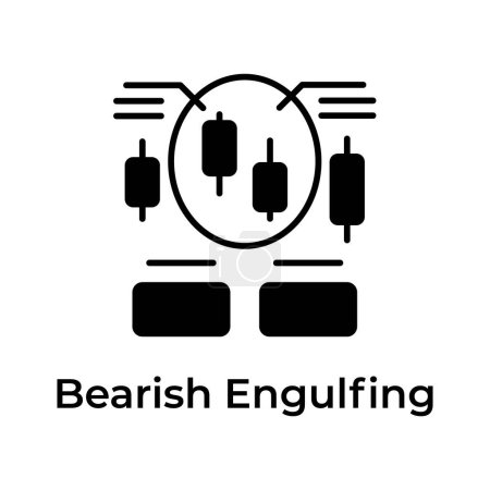 Creativamente diseñado único icono relacionado con el mercado de valores, Bearish Engulfing vector de diseño