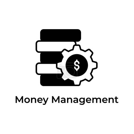 pile de pièces avec engrenage montrant icône concept de gestion de l'argent