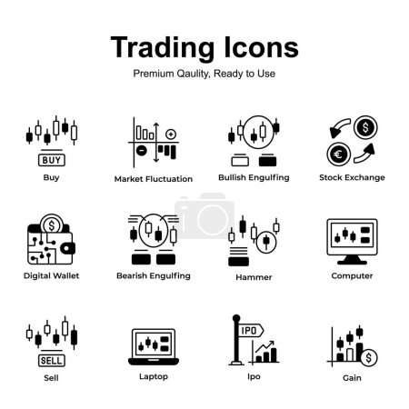 Premium quality pack of trading icons, ready to use and download