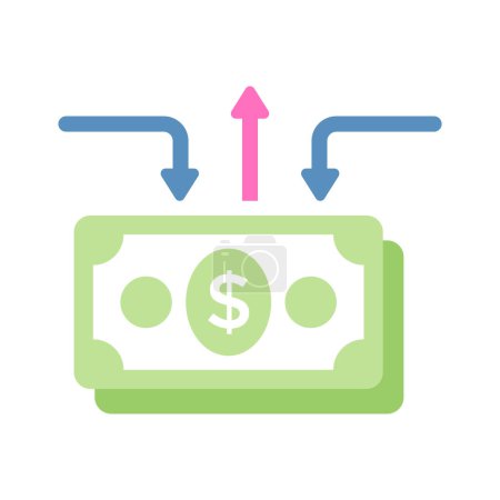 Grab this carefully designed flat icon of money flow in trendy style