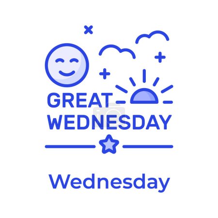 Get your hands on this beautifully designed great wednesday icon, happy days vector