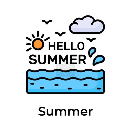 Premium quality icon of summer season, hello summer vector design