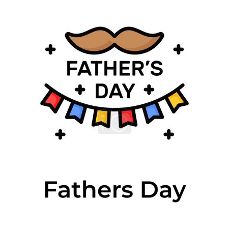Happy fathers day vector design in trendy style, unique and premium vector