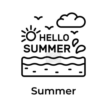 Premium quality icon of summer season, hello summer vector design