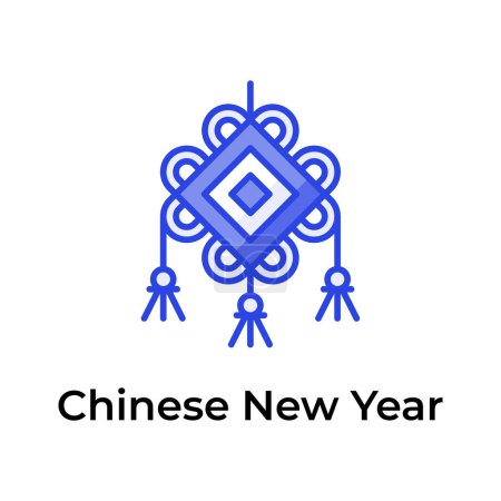 Be the owner of amazing icon of chinese knot in modern style, Chinese new year elements