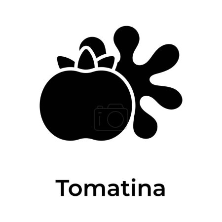Illustration for Creative icon design for spanish la tomatina, tomato festival vector - Royalty Free Image