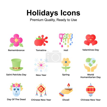 Hochwertige Urlaubs-Symbole, bereit für den Einsatz in Webseiten und mobilen Apps