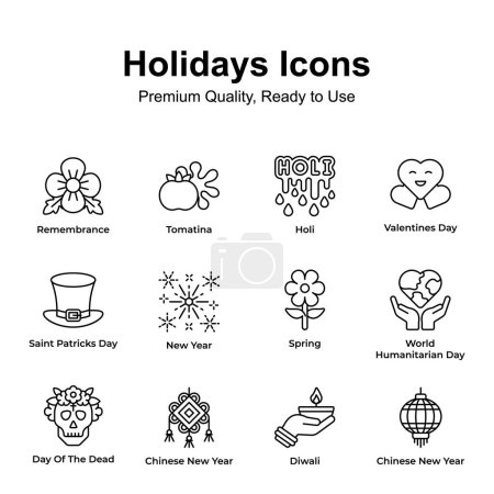 Hochwertige Urlaubs-Symbole, bereit für den Einsatz in Webseiten und mobilen Apps