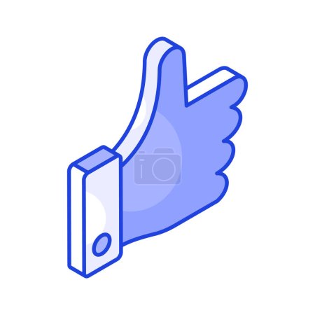 Thumbs up, an isometric icon of customer feedback ready to use vector