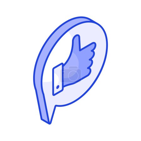 Thumbs up, an isometric icon of customer feedback ready to use vector, editable style
