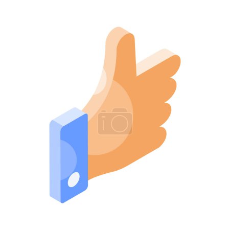 Thumbs up, an isometric icon of customer feedback ready to use vector