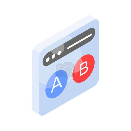 Illustration for A captivating isometric icon of ab testing in editable style, ready for premium use - Royalty Free Image