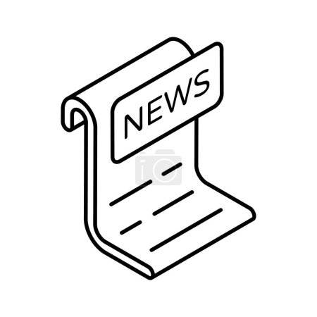 An amazing isometric icon of news paper in trendy isometric style, ready for premium use
