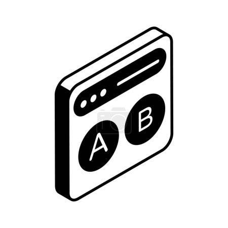 Ein fesselndes isometrisches Symbol des Ab-Tests in editierbarem Stil, bereit für den Premium-Einsatz