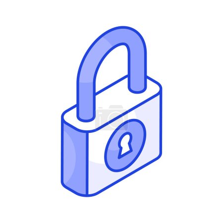 Padlock with keyhole, vector of security and protection