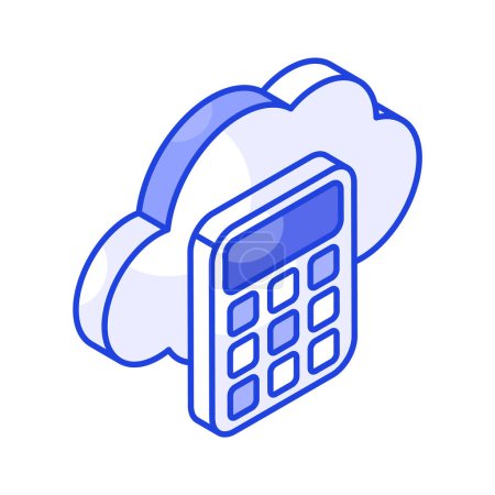 Illustration for Calculator with cloud, cloud calculation vector design, cloud calculator icon - Royalty Free Image