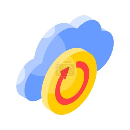 Get your hands on this beautiful icon of cloud updating, cloud syncing vector design