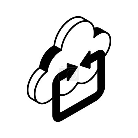 Grab this beautiful icon of cloud syncing, cloud update vector design