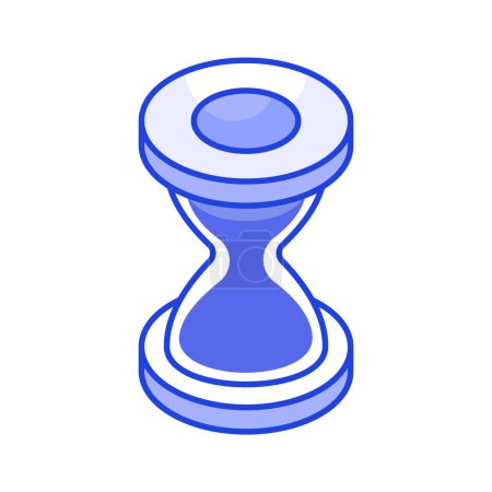 Illustration for Well designed isometric icon of hourglass in trendy style - Royalty Free Image