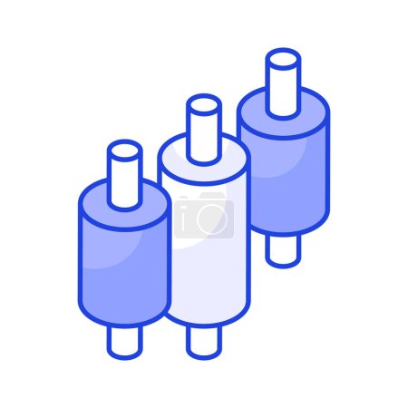 Have a look at this creatively designed isometric icon of candlestick chart
