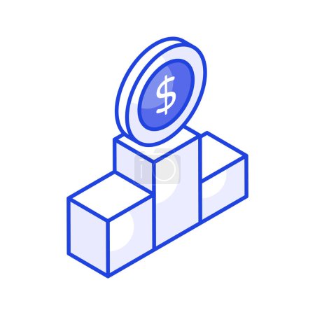 An amazing isometric icon of financial podium in modern design style